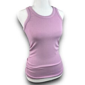 NEW Electric & Rose Racerback Ribbed Tank Top Lavender Stretch Cotton Small